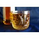 Verres &agrave; whisky avec un motif de golf. Coffret de deux.
